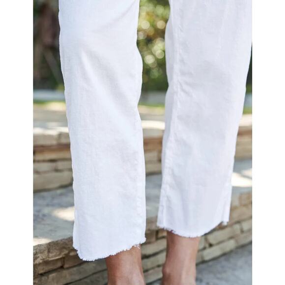 Frank & Eileen White Kinsale Cropped Linen Trouser Pant Size 0 0602S - Picture 4 of 14